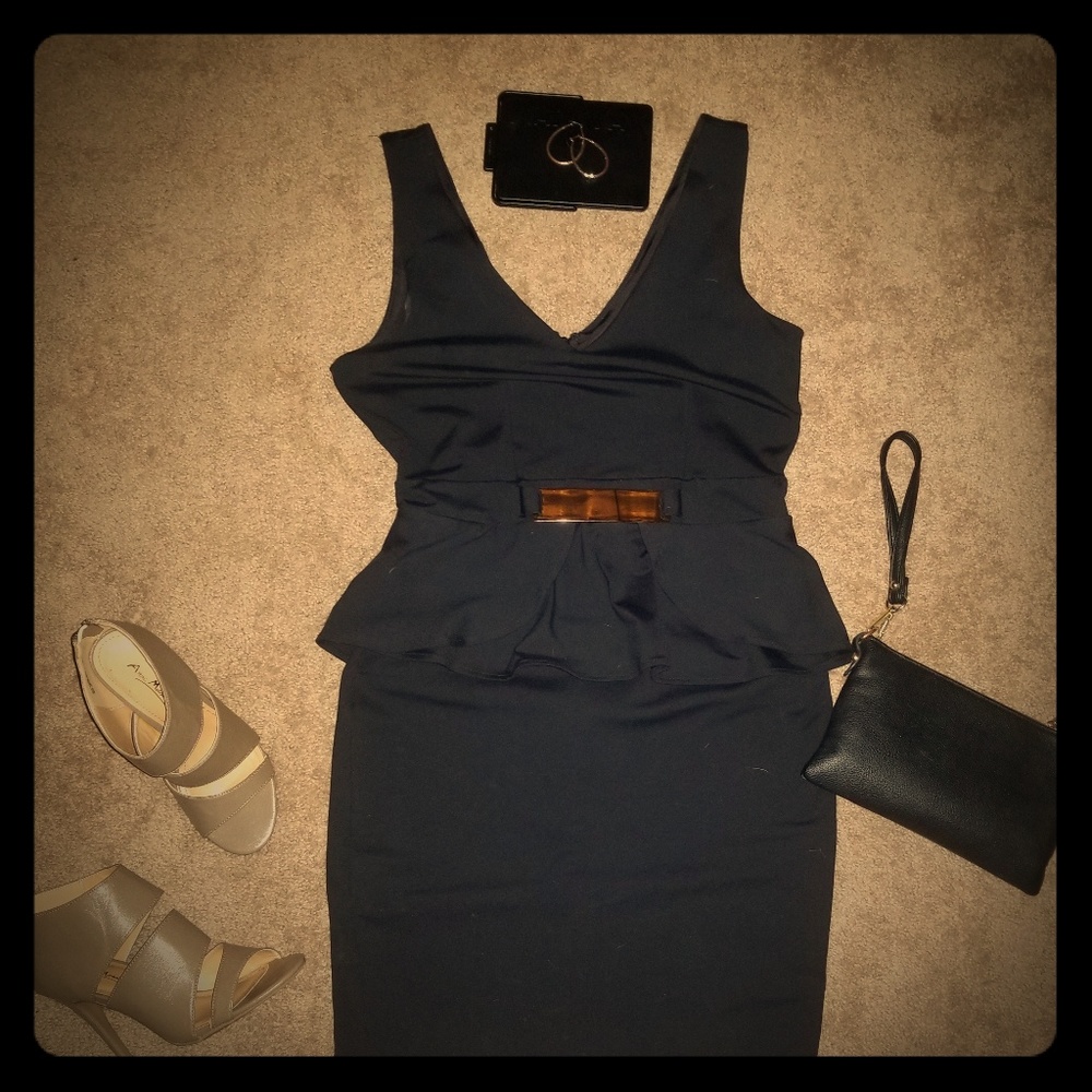 Peplum Midi Dress